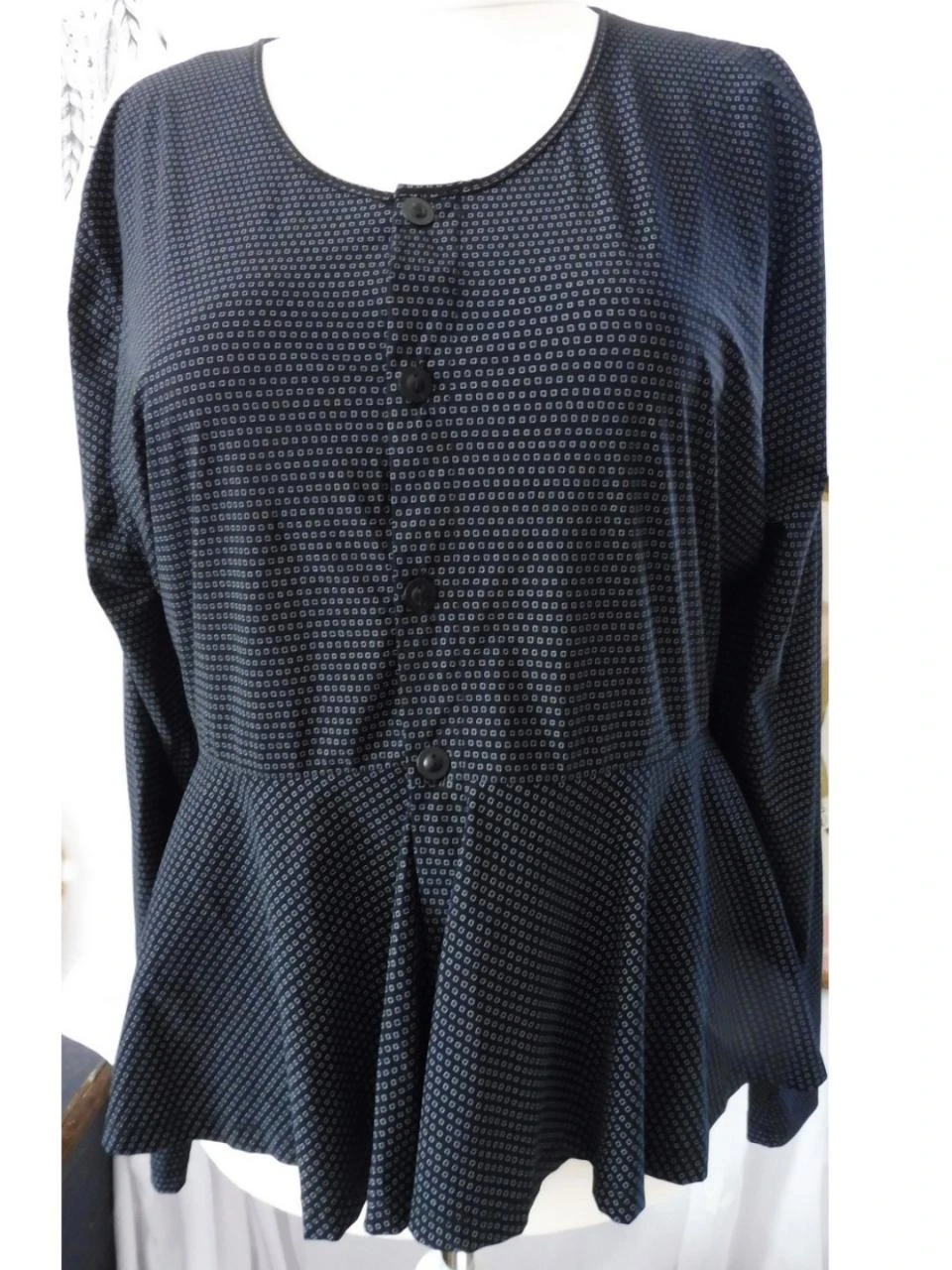 🖤Chemisier Peplum G!Ozé Noir & Blanc - Taille 46🤍